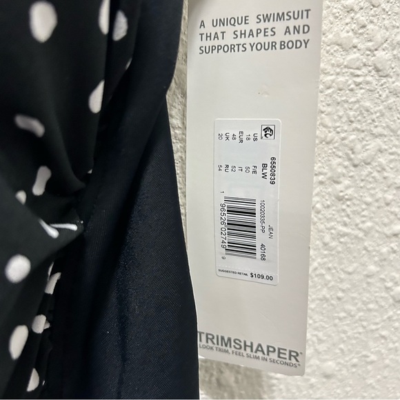 Trimshaper Jean One Piece Black with Polka Dots NWT Size 18 - Picture 5 of 9